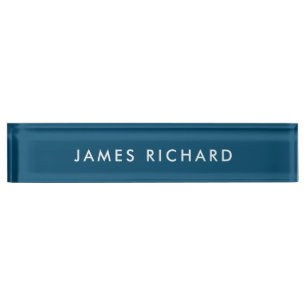 Beruflich Modernes Minimalistisches Blue Office Namensplakette