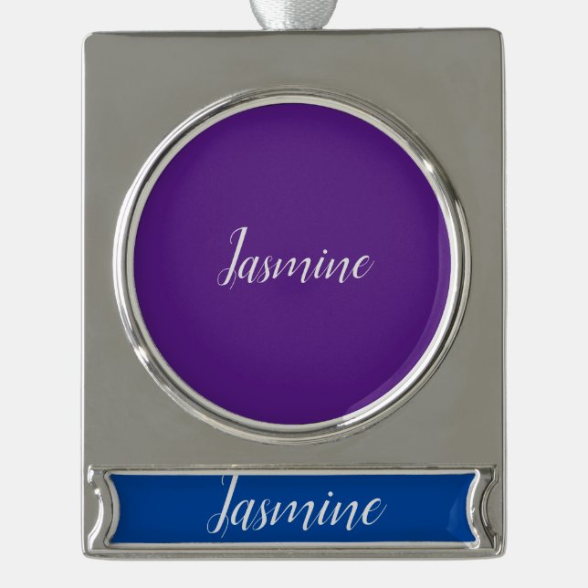 Beruflich Modernes Minimalistisches Deep Blue und  Banner-Ornament Silber (Vorderseite)