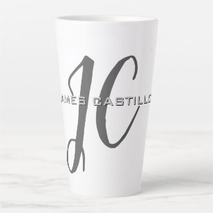 Beruflich Modernes Mit Monogramm Minimalistisch Milchtasse