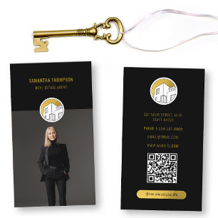 Beruflich-Modernes Real-Anwesen-Foto vertikal Visitenkarte