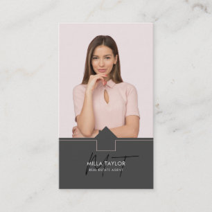 Beruflich-Modernes Real-Anwesen-Monogramm-Foto Visitenkarte