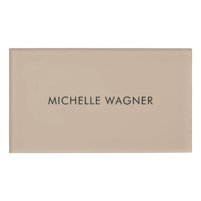 Beruflich Modernes Schlichtes Elegantes Minimalist Namenschild (Vorderseite)