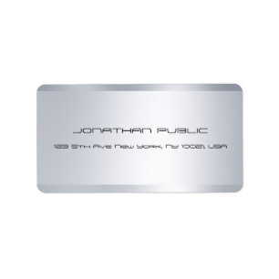 Beruflich Modernes Silber Elegant Minimalistisch C Adressaufkleber