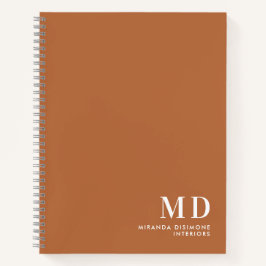 Beruflich Monogramm Initial Burnt Orange Notizbuch