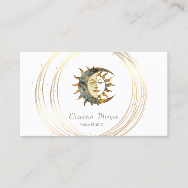Beruflich Moon Sun Gold Circles Visitenkarte (Vorderseite)