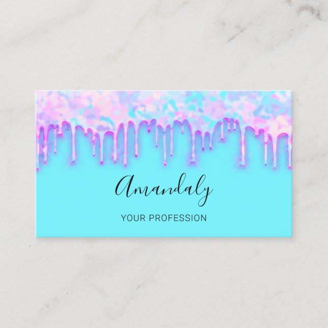 Beruflich Nails Makeup Artist Lash Holograph Visitenkarte (Vorderseite)