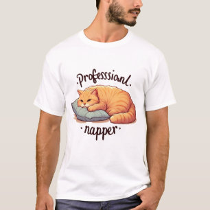 Beruflich Napper Cat Funny Lazy Cat Graphic T-Shirt