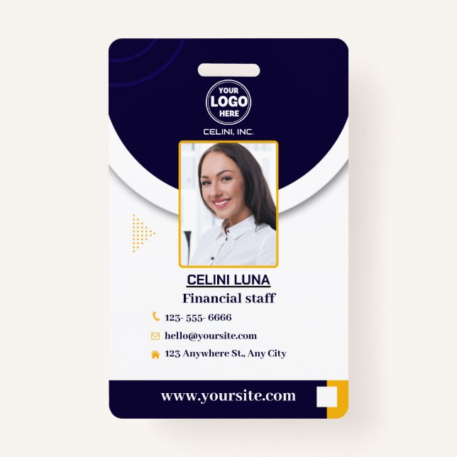 Beruflich Navy Blue Foto ID Abzeichen für Unterneh Ausweis (Vorderseite)