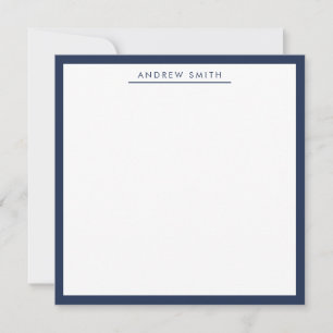 Beruflich Navy Blue Simple Line Modernes Elegantes Mitteilungskarte