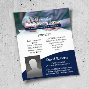 Beruflich Navy: Unterzeichner eines mobilen Notari Flyer