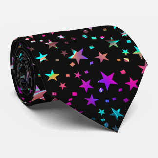 Beruflich Neon Pink Lila Blue Stars Black Krawatte