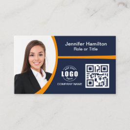Beruflich Orange hinzufügen Sie Ihren QR-Code für  Visitenkarte
