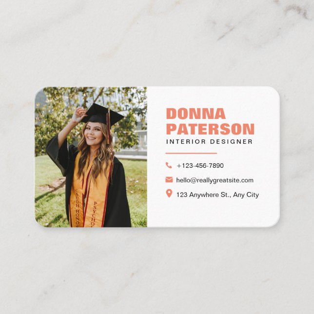 Beruflich Orange Simple Modern Minimal Calling Telefonnummerkarte (Vorderseite)