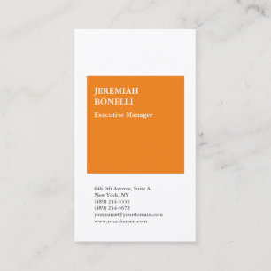 Beruflich-Orangenweiße, minimalistische Premiumsei Visitenkarte