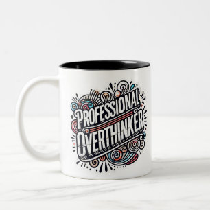 Beruflich Overthinker - Spaß und Witty Geek-Gesche Zweifarbige Tasse
