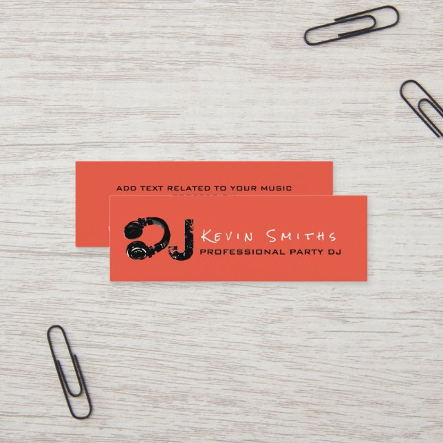 Beruflich Party DJ Music Deejay Mini Visitenkarte (Vorderseite/Rückseite Beispiel)
