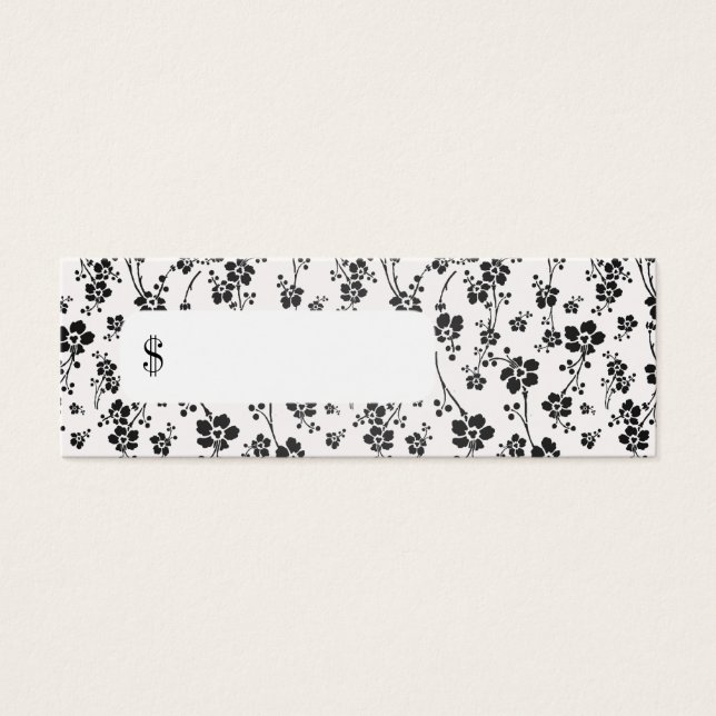 Beruflich Price Tag Salon Floral Black (Vorderseite)