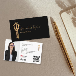 Beruflich Realtor Real Anwesen Hinzufügen Foto QR Visitenkarte