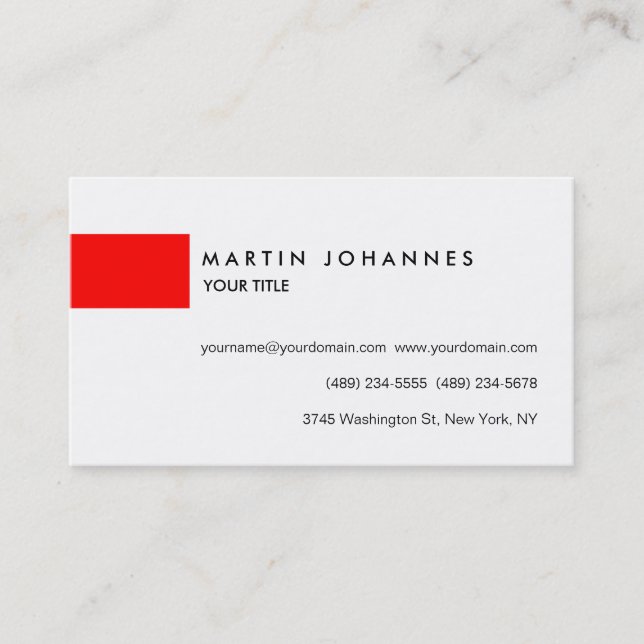 Beruflich Red White Customizing Business Card Visitenkarte (Vorderseite)