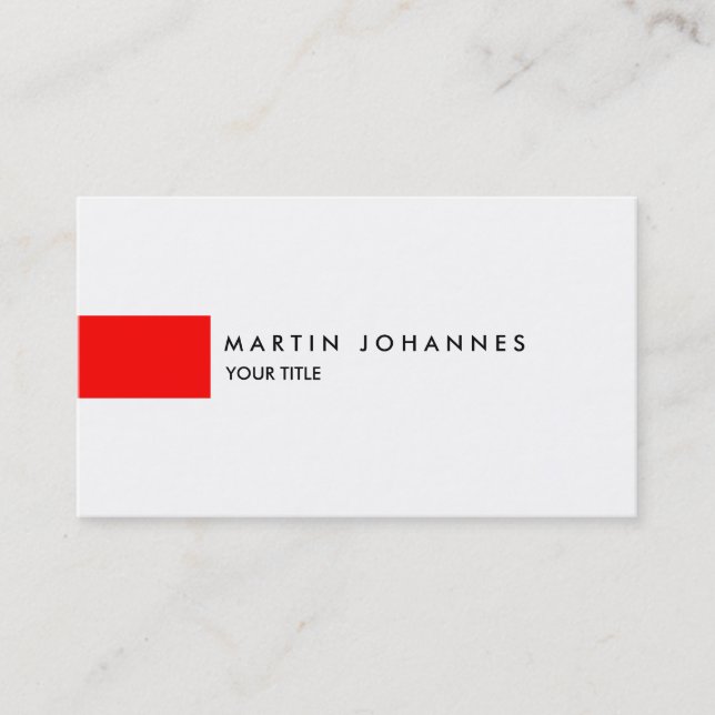 Beruflich Red White Profile Business Card Visitenkarte (Vorderseite)