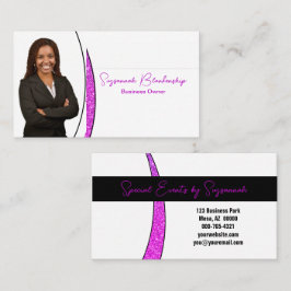 Beruflich-Rosa-Folie für Imitate Glitzer-Foto QR Visitenkarte