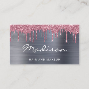 Beruflich rosa Glitzer, Haarfett und Schminke Visitenkarte