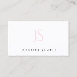 Beruflich rosa Monogramm Elegant Minimalistisch Lu Visitenkarte