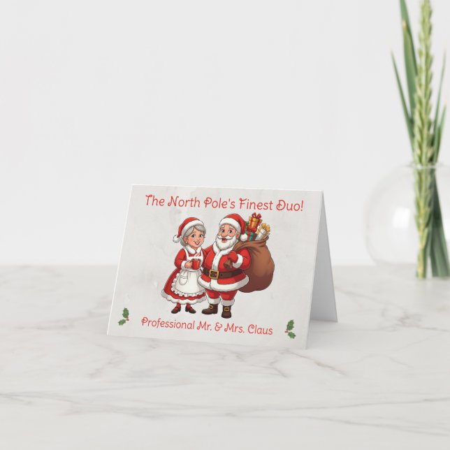 Beruflich Santa Business Card Gruß Mrs Claus Karte (Vorderseite)