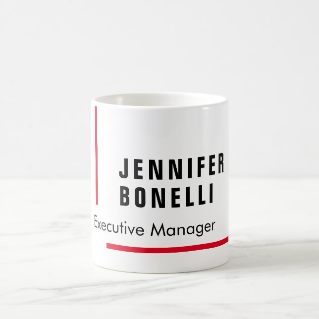 Beruflich schlicht minimalistisch moderner Name Kaffeetasse (Mittel)