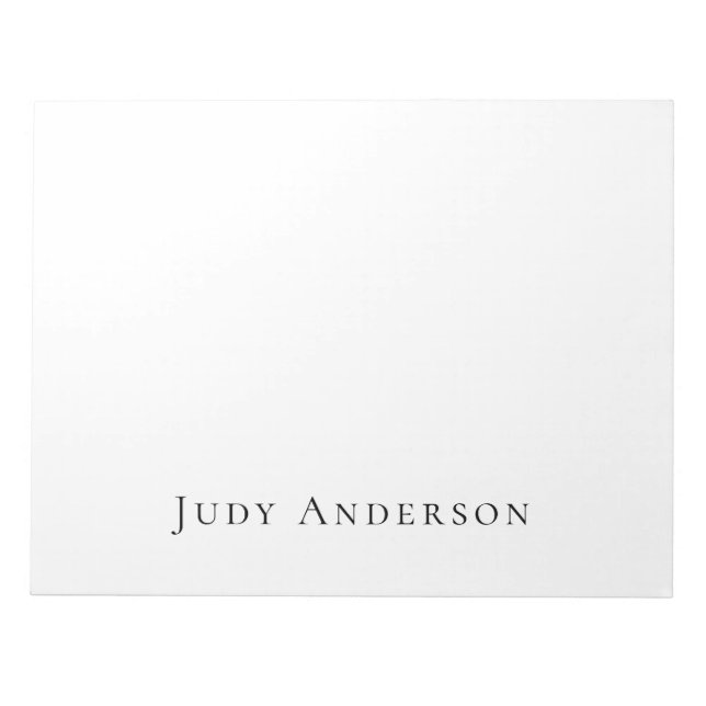 Beruflich Schlicht modern elegant Ihr Name Notizblock (Vorderseite)