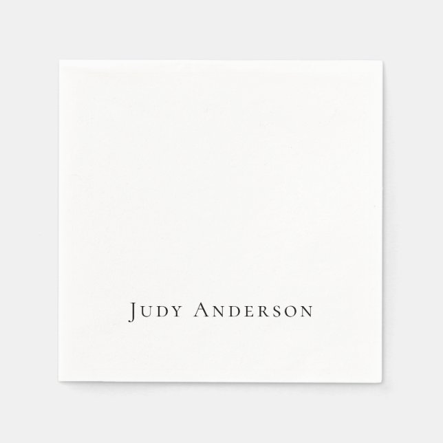 Beruflich Schlicht modern elegant Ihr Name Serviette (Vorderseite)