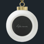 Beruflich schwarz fügen Sie Ihrem Namen Handschrif Keramik Kugel-Ornament<br><div class="desc">Diese Vorlage kann an alle persönlichen Beruf angepasst werden.</div>