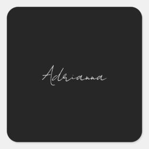 Beruflich schwarz fügen Sie Ihrem Namen Handschrif Quadratischer Aufkleber