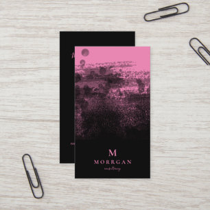 Beruflich Schwarz-Rosa-Monogramm Visitenkarte