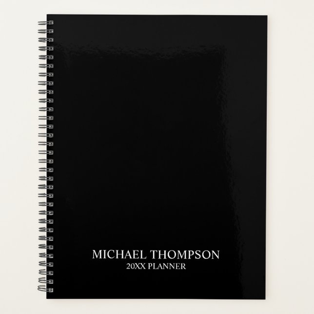 Beruflich Schwarz und Weiß Planer (Vorderseite)