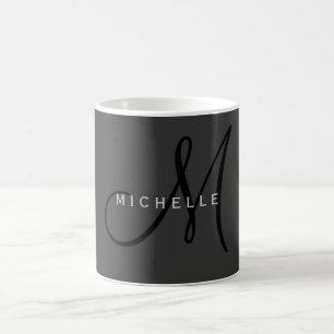 Beruflich Schwarze Monogramm Grau Ihres Namens Kaffeetasse