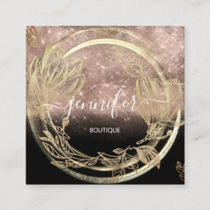 Beruflich Shop WELLNESS-CENTER Rahmen Floral Gold Quadratische Visitenkarte