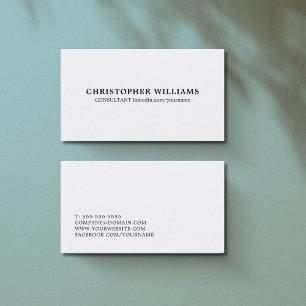 Beruflich Simple Elagant Schwarz-weiß Consultant Visitenkarte