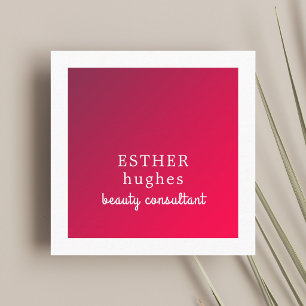 Beruflich Simple Elegant Red White Consultant Quadratische Visitenkarte