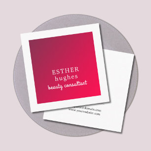 Beruflich Simple Elegant Red White Consultant Quadratische Visitenkarte