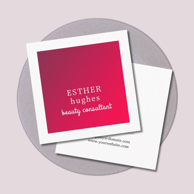 Beruflich Simple Elegant Red White Consultant Quadratische Visitenkarte (Von Creator hochgeladen)