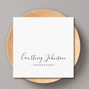 Beruflich Simple Elegant Schwarz-weiß Consultant Quadratische Visitenkarte