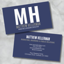 Beruflich Simple Navy Blue Monogram
