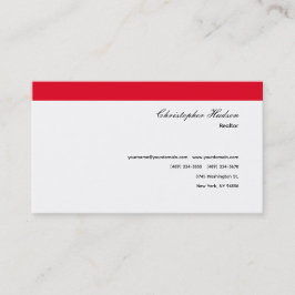 Beruflich Simple Schlicht Real Anwesen Red White Visitenkarte