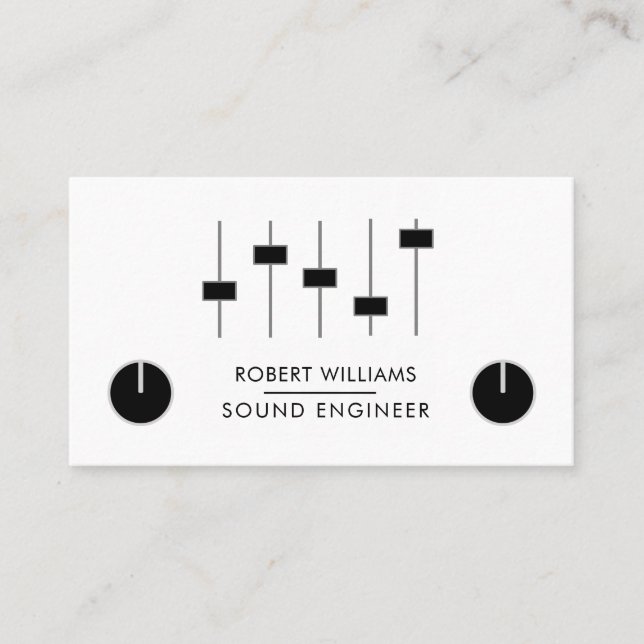 Beruflich Sound Engineer Music DJ Audio-Kontrolle Visitenkarte (Vorderseite)