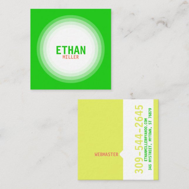 Beruflich und aktuell Persönlich Quadratische Visitenkarte (Vorne/Hinten)