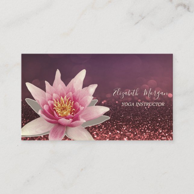 Beruflich Watercolor Lotus Yoga Bokeh Visitenkarte (Vorderseite)