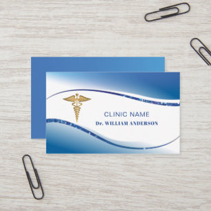 Beruflich White Blue Medical Doctor Clinic Visitenkarte