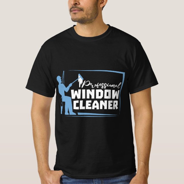 Beruflich Window Cleaner Geschenk Washer Vater Hus T-Shirt (Vorderseite)