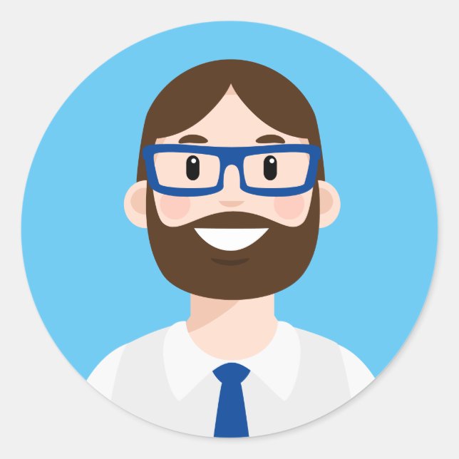 Beruflich Worker Avatar Runder Aufkleber (Vorderseite)